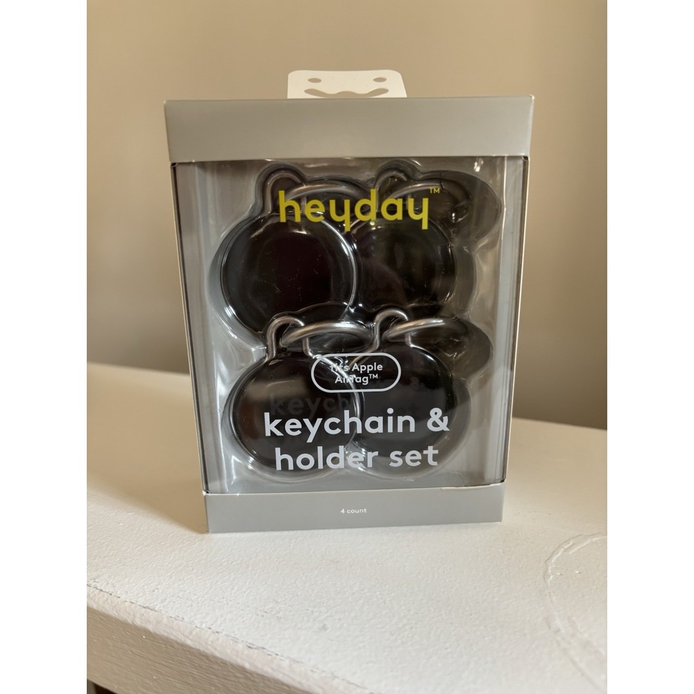 Heyday 4 Pack Keychain !!!!!! Key Chain ONLY For Apple Air Tags Travel School